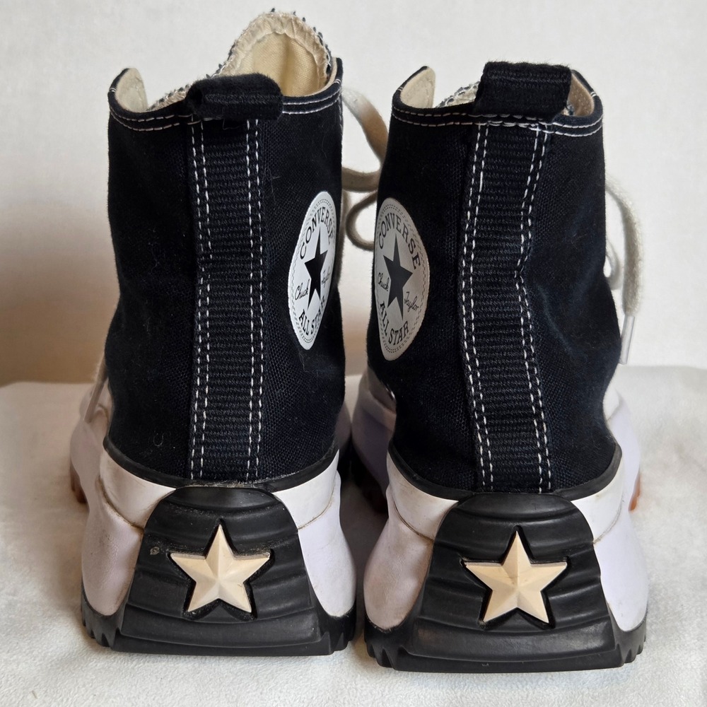 Converse Run Star Hike High Top Black White Platform Sneakers M 5.5 W 7 - Picture 11 of 11